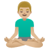 man in lotus position, medium-light skin tone